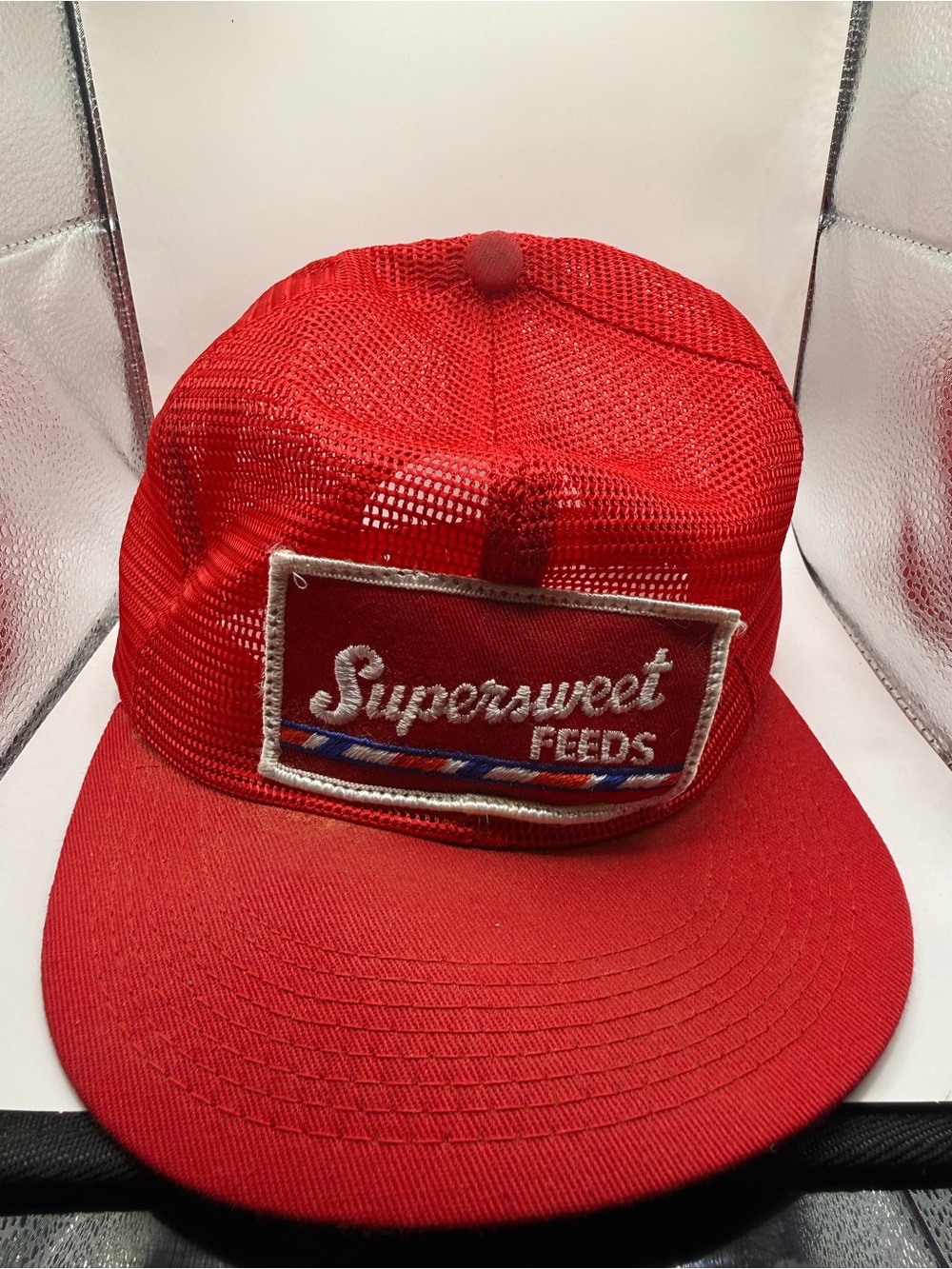 Supersweet Feeds Red Mesh Trucker Hat
